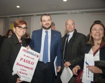 Da sinistra: Vanessa Losurdo, Paolo Borrometi, Gianluca Angelelli e Anna Maria Graziano